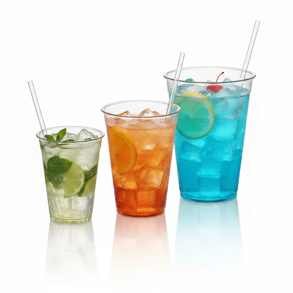 Bicchieri Cocktail e Birra in Plastica Trasparente Usa e Getta 50 pezzi - TAVIRA