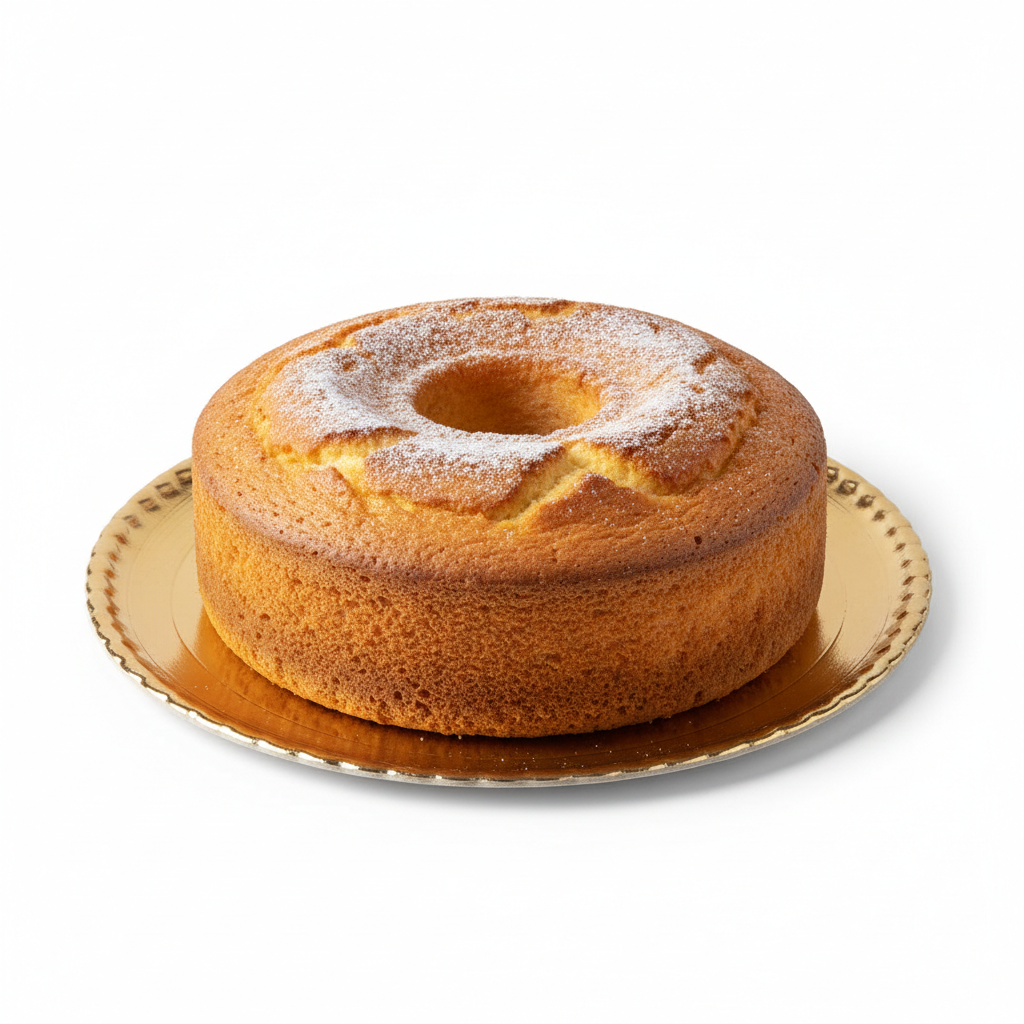Vassoio tondo oro con ciambellone